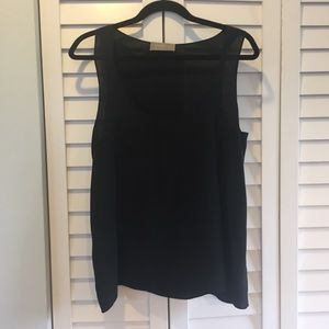 Black silk tank